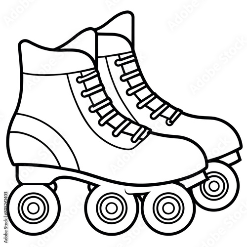 rollerblades outline illustration digital coloring book page line art drawing