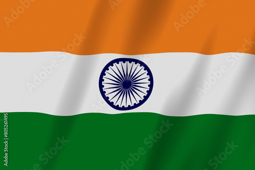 Obraz na płótnie Indian flag stripes and blue chakra background w salonie