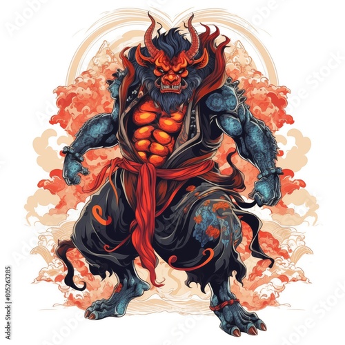 Illustration of an Oni on a White Background