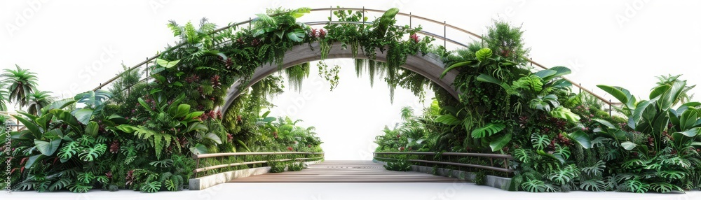 A large archway made of plants and vines A large archway made of plants and vines
