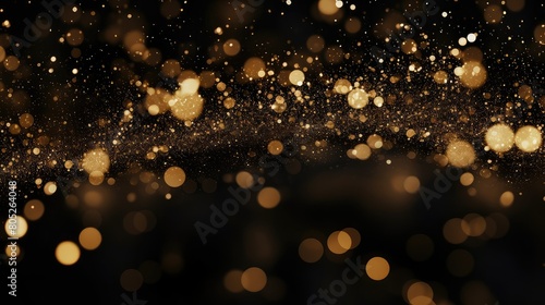 magical gold glitter with lights on black