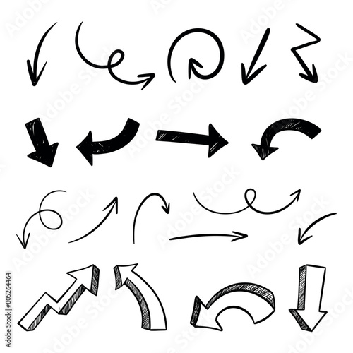 vector hand drawn minimalist arrow collection