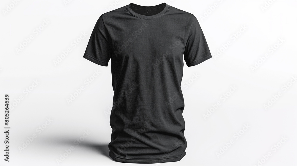 Black t shirt blank mock with copy space