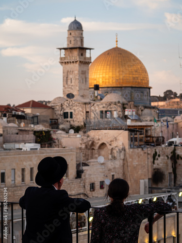 Couple checking the view at sunset in Jerusalem © David
