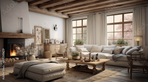 wooden blurred interior living room