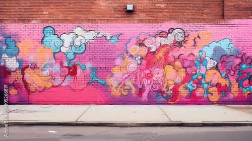 vibrant pink brick wall