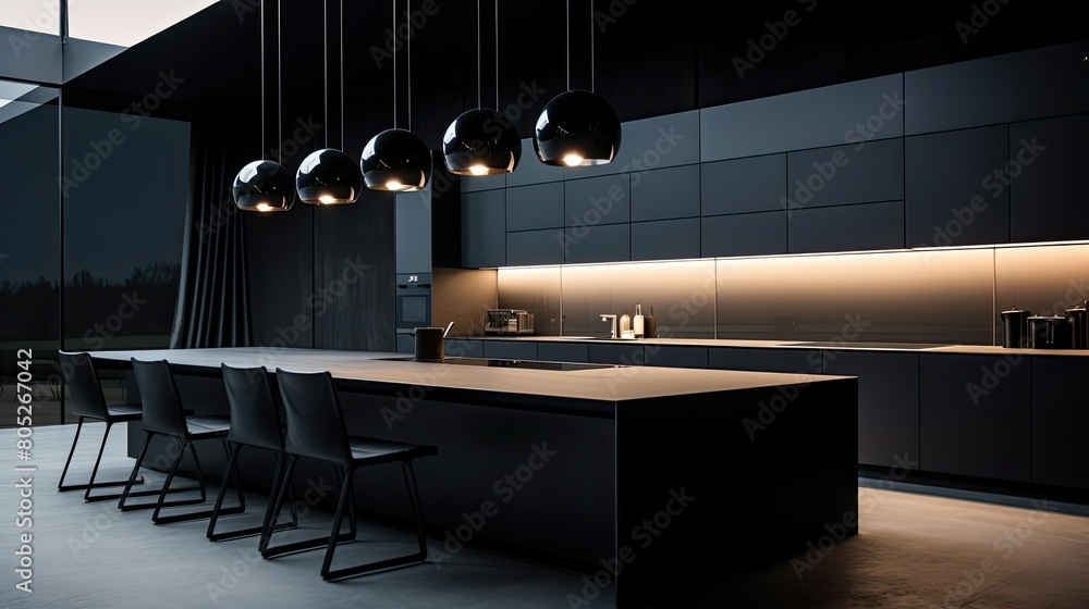 Obraz premium moody dark home interior
