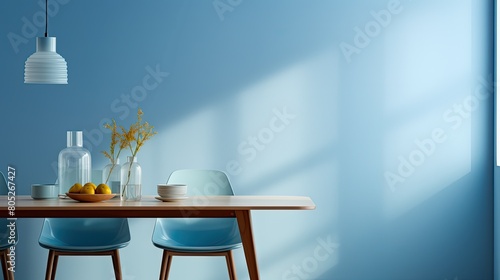 color blurred interior blue