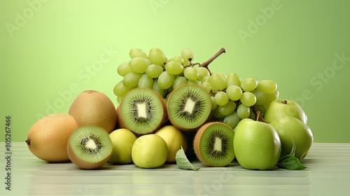 kiwi fruit on pastel background photo