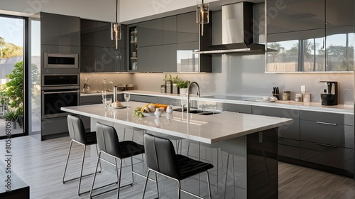 gloss grey kitchen cabinets