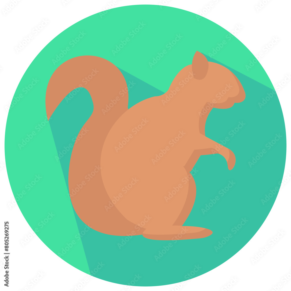 squirrel round flat vector icon squirrel round flat vector icon
