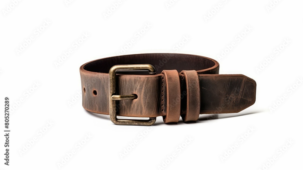 brass brown leather belt
