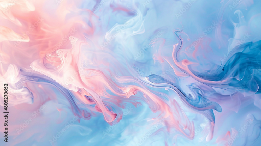 soft swirling patterns of sky blue and soft pink, ideal for an elegant abstract background