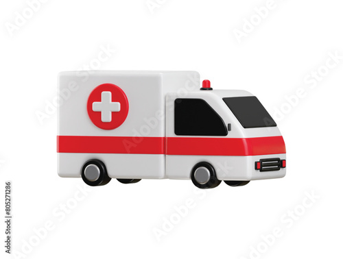 Medical ambulance vehicle icon 3d rendering vector illustration