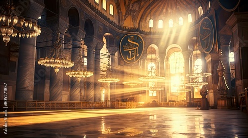 shadow blurred hagia sophia interior