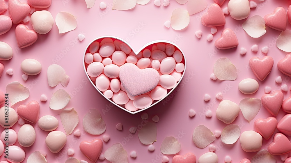 Fototapeta premium hechocolates pink valentines day background