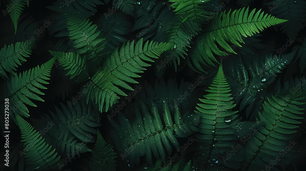 vibrant dark green plants In the second photograph