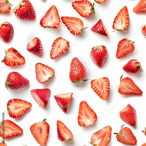 strawberry pieces tile seamless background