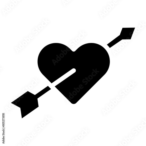 cupid arrow glyph icon photo