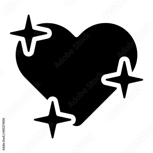 shining heart glyph icon