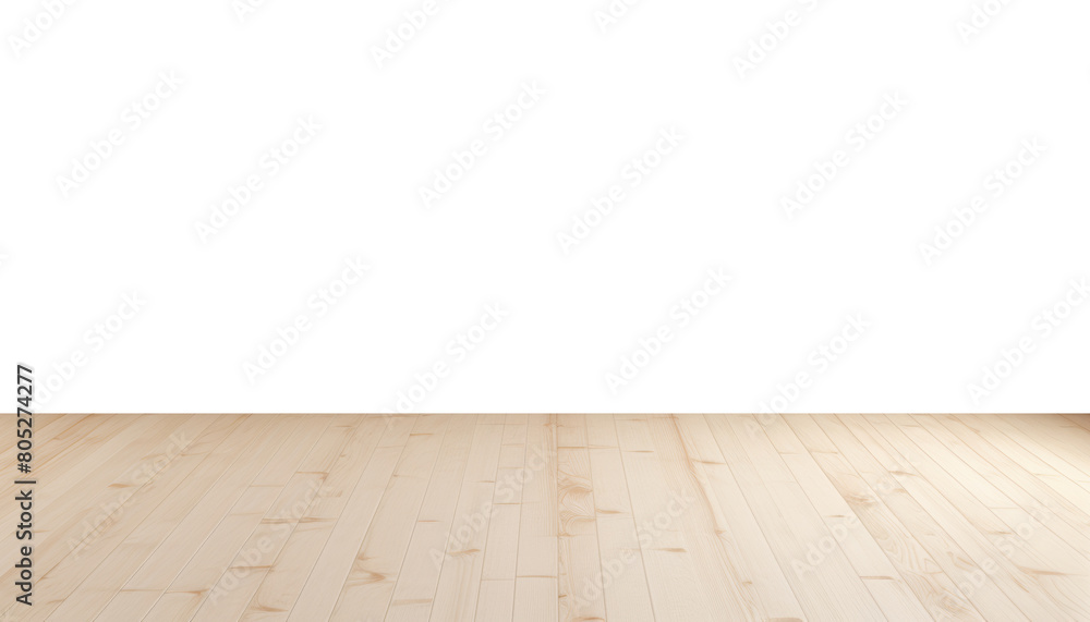 © Papugrat - empty room with wood floor isolated on transparent background cutout