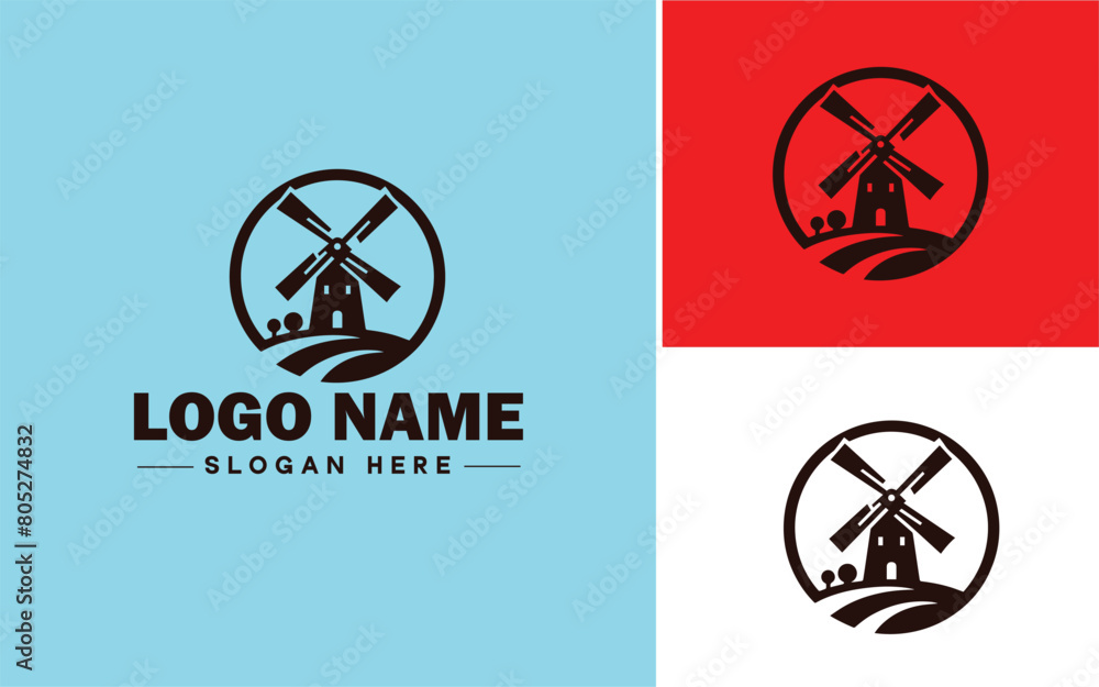 windmill icon Wind turbine Wind pump Wind charger flat logo sign symbol editable vector windmill icon Wind turbine Wind pump Wind charger flat logo sign symbol editable vector