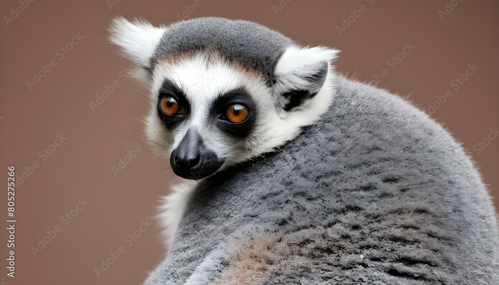 A Lemur With Its Tail Wrapped Around Its Body Kee