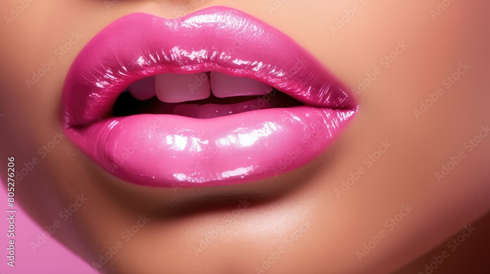 Fototapeta premium lips pink lipstick swatches