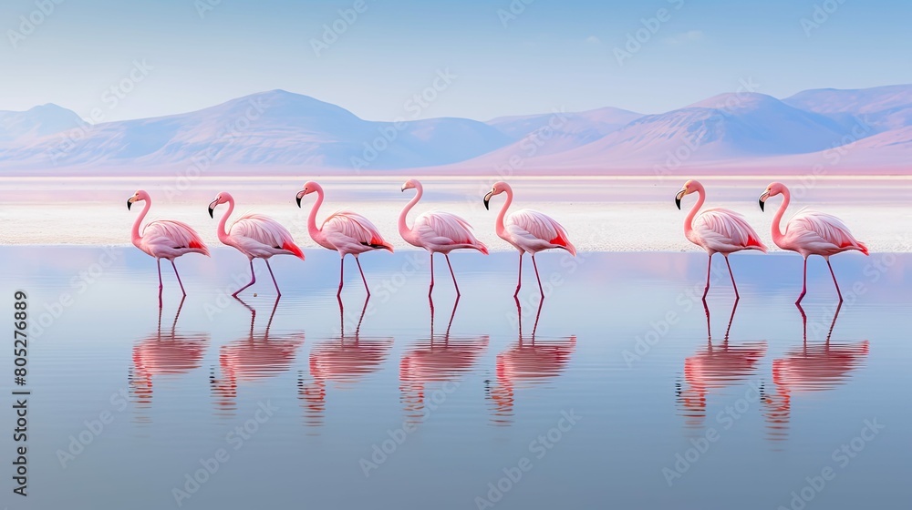 Fototapeta premium lake pink desert