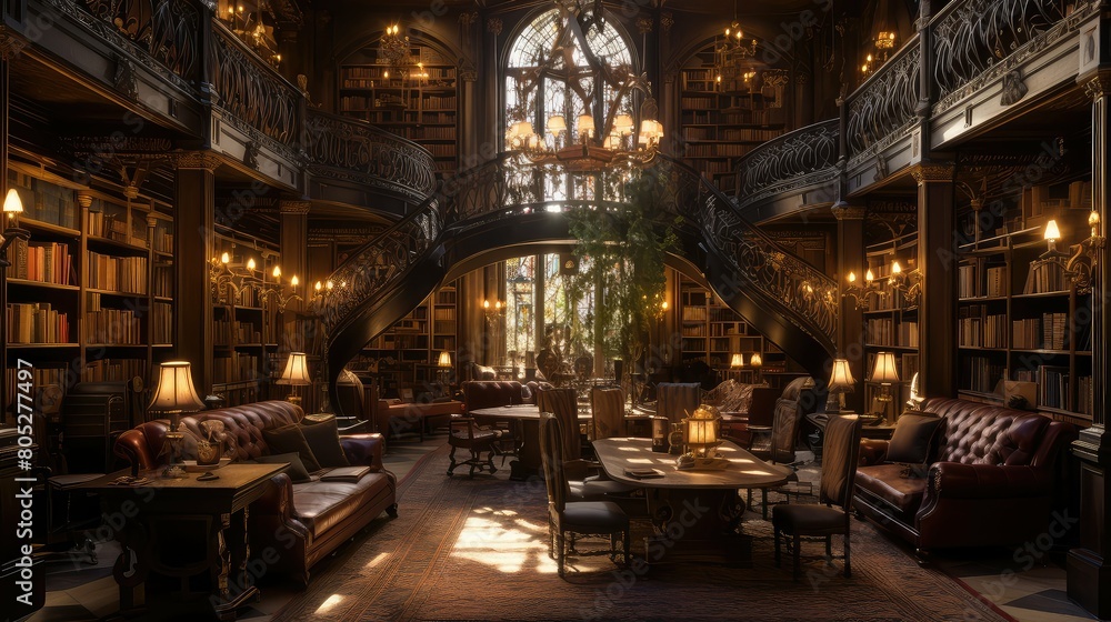 elegant library interior elegant library interior