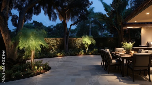 landscape outdoor lighting home © vectorwin