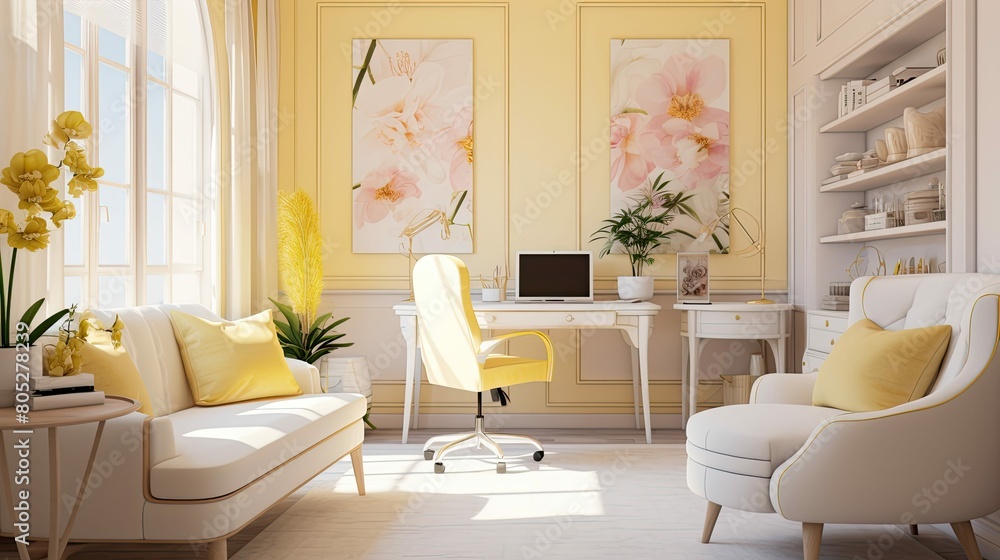 elegant yellow home office