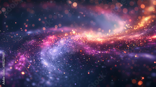 Galactic Brushstrokes: Strokes and Splatters Evoking the Milky Way in Financial Growth and Innovation Abstract Theme