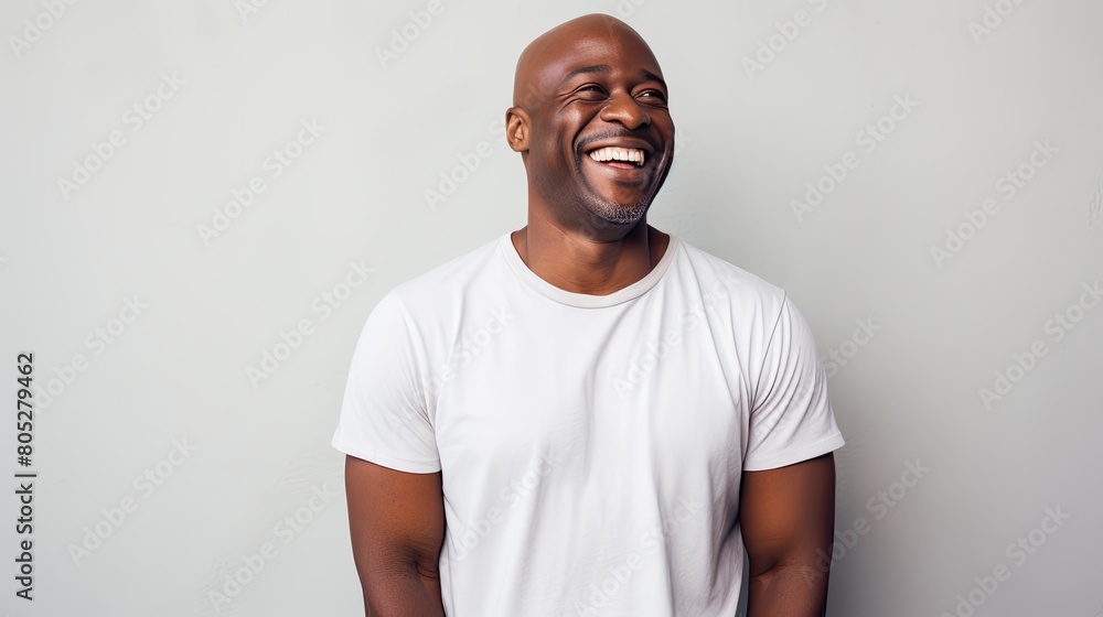 candid african american man light background