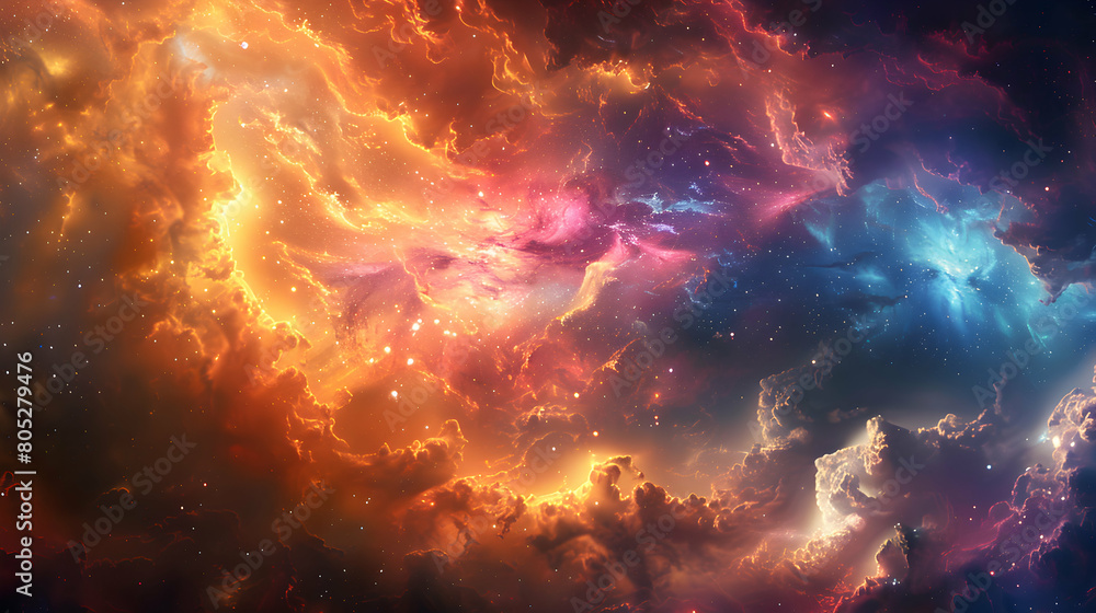 Nebulae Dreamscape: A Financial Growth and Innovation Abstract, Filled with the Colors and Shapes of Nebulae