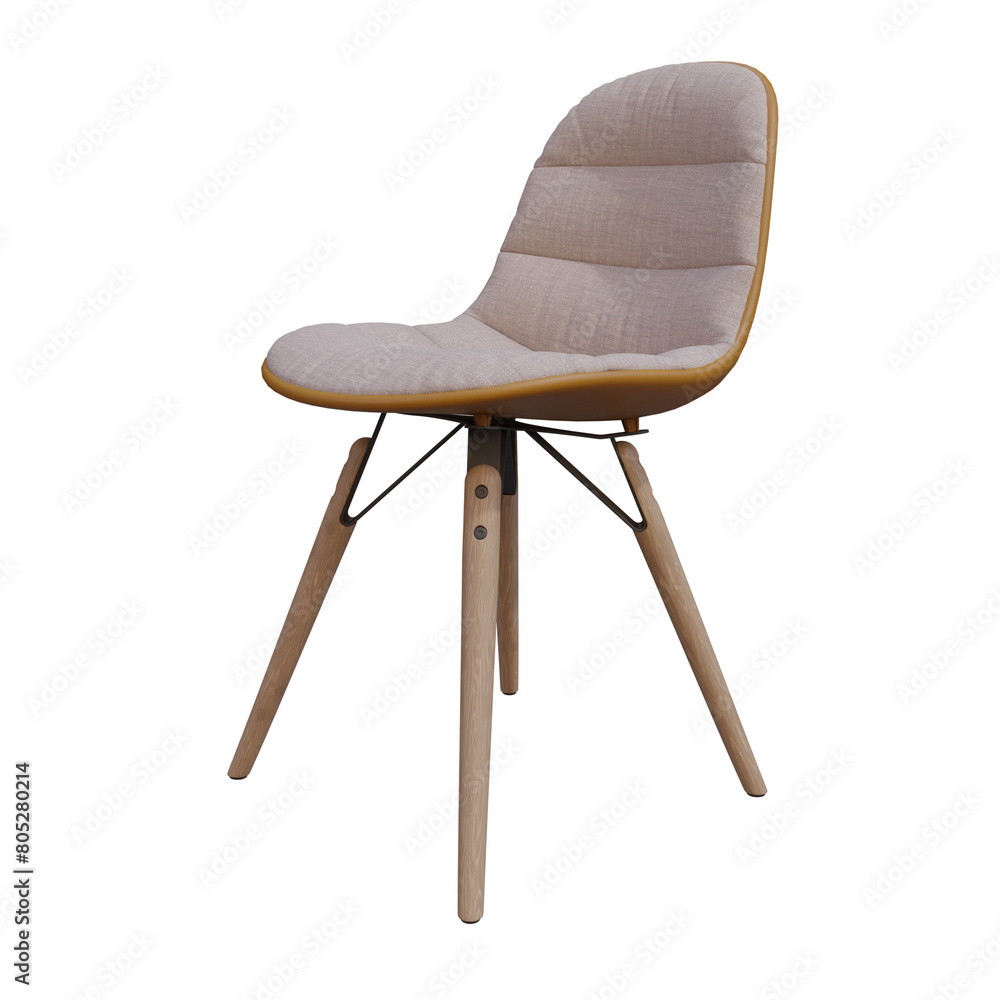 3d render comfortable red chair with wooden legs with transparent background 3d render comfortable red chair with wooden legs with transparent background