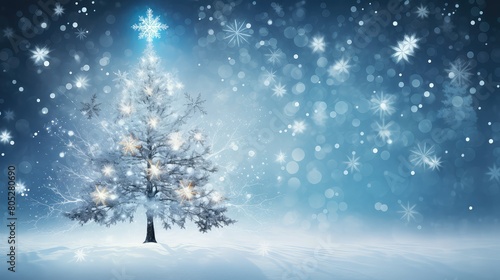 shimmering christmas lights tree © vectorwin