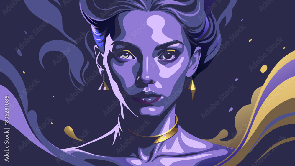 Fashion Concept. Closeup portrait of stunning beautiful woman girl portrait in gold paint liquid. illuminated with dynamic composition. sensual, mysterious, advertisement, magazine, dark. copy space Fashion Concept. Closeup portrait of stunning beautiful woman girl portrait in gold paint liquid. illuminated with dynamic composition. sensual, mysterious, advertisement, magazine, dark. copy space