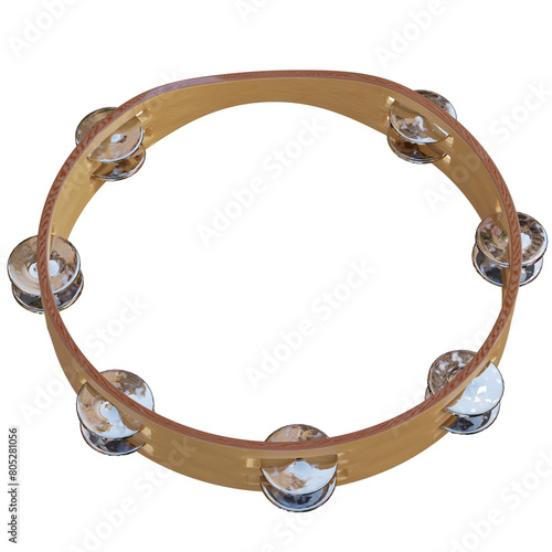 фотографія 3d render tambourine with transparent background
