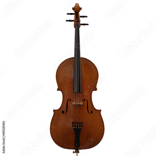 3d render e cello violin with transparent background