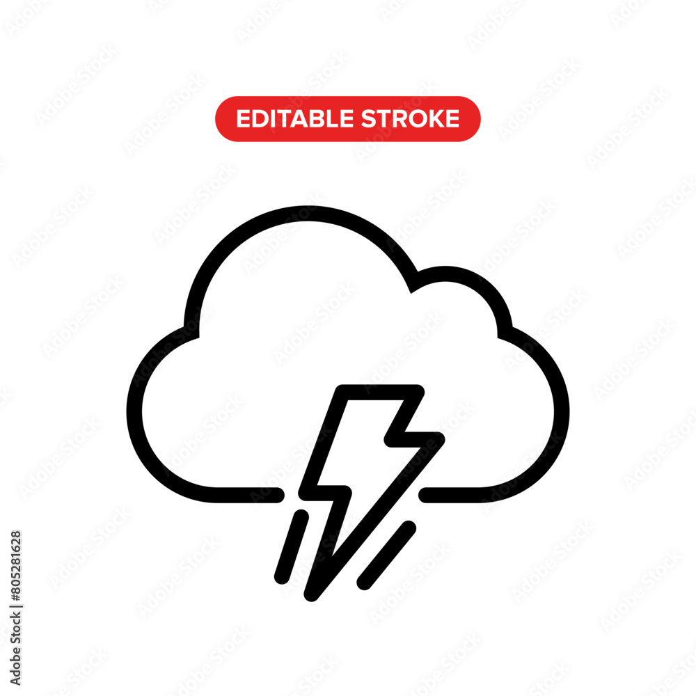 bad weather icon with editable stroke bad weather icon with editable stroke