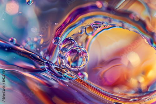 The art of mechanical engineering macro shot showcases colorful fluid motion simulations blending aesthetics with functionality  photo