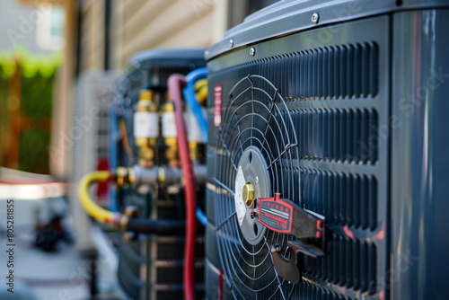 The beauty of efficiency in a condenser unit within a central air conditioning system  
