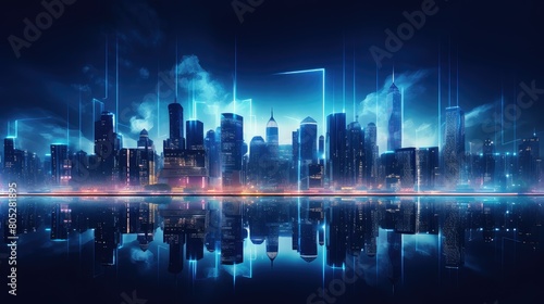 skyline blue light © vectorwin