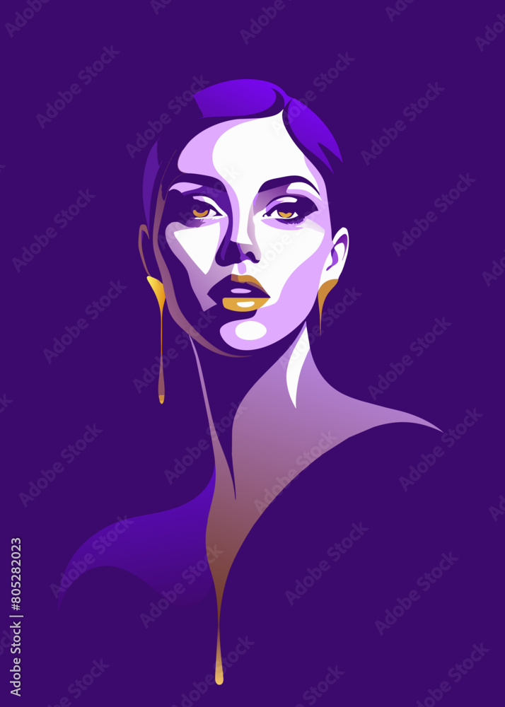 Fashion Concept. Closeup portrait of stunning beautiful woman girl portrait in gold paint liquid. illuminated with dynamic composition. sensual, mysterious, advertisement, magazine, dark. copy space Fashion Concept. Closeup portrait of stunning beautiful woman girl portrait in gold paint liquid. illuminated with dynamic composition. sensual, mysterious, advertisement, magazine, dark. copy space