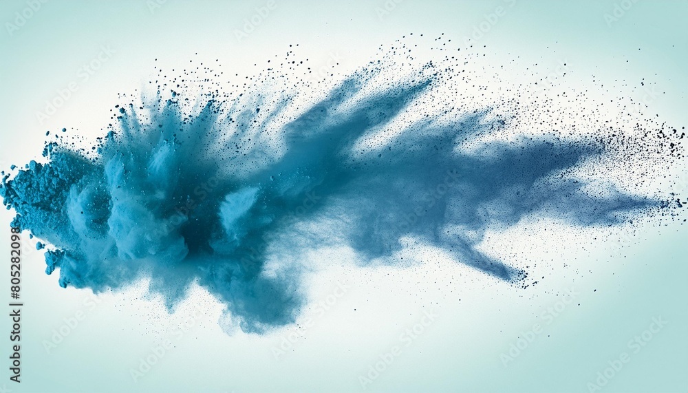exlosion of blue colored powder isolated against transparent background little 3d effect png