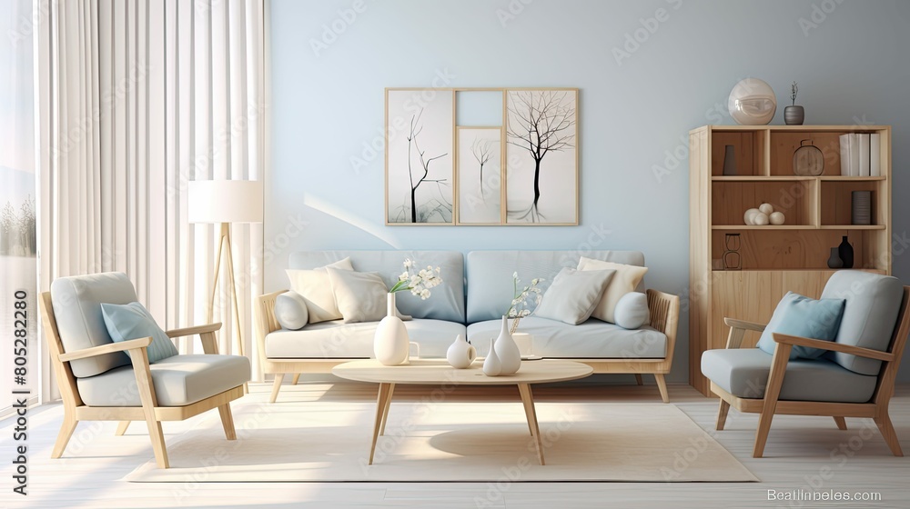 Fototapeta premium armchairs living room modern interior