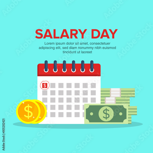 payday concept. monthly salary flat vector illustration