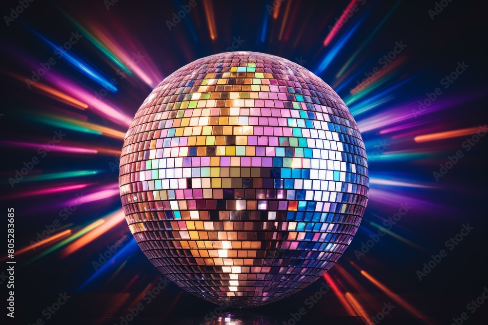 Obraz premium Captivating Shiny disco ball. Music party. Generate Ai