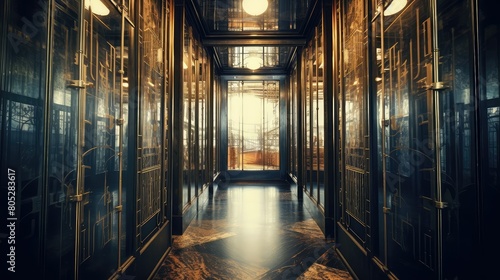 design blurred interior elevator vintage photo